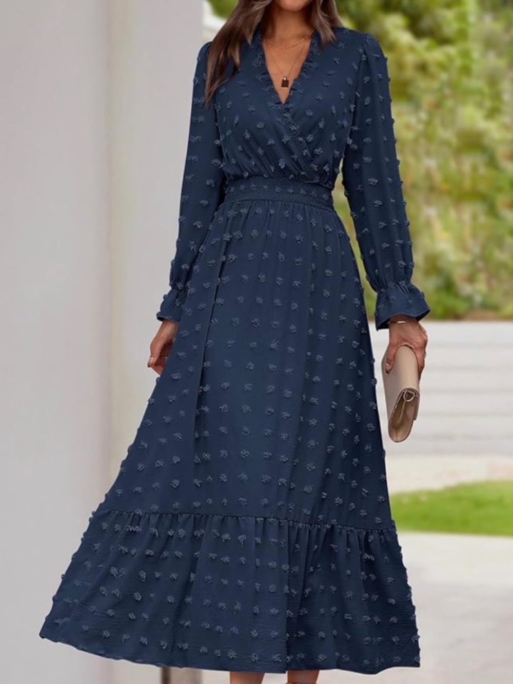 BTFBM ladies navy long sleeve dress—Size small